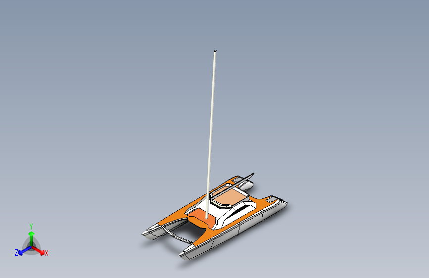 G047332-帆船双体船游艇A1=轮船船体