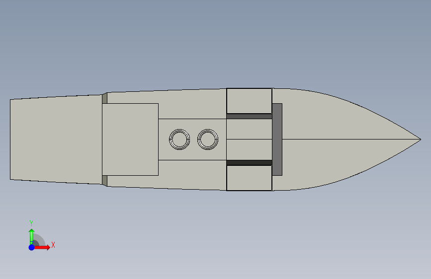 G047720-军舰=轮船船体 正面视图