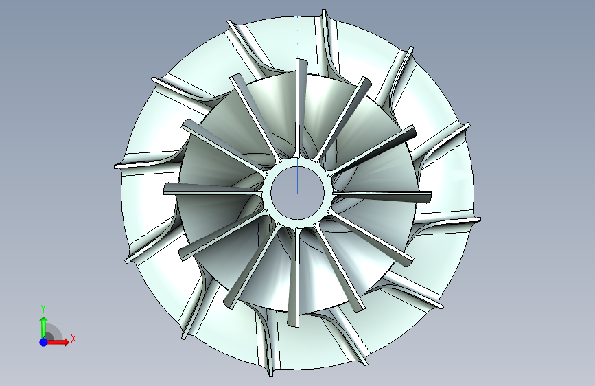 G049927-NX CAD 工作簿设计=叶轮推进器 正面视图