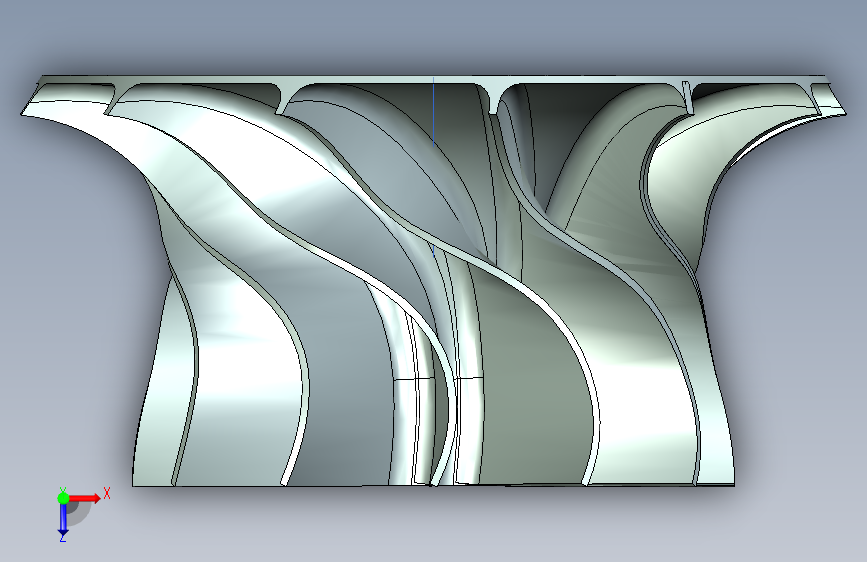 G049927-NX CAD 工作簿设计=叶轮推进器 俯视图