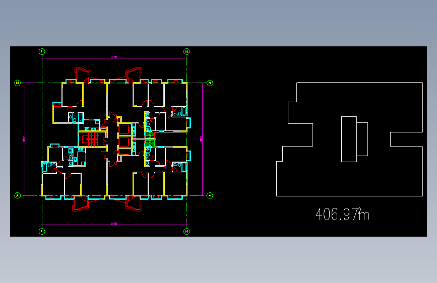 公寓楼层建筑施工图纸(7)