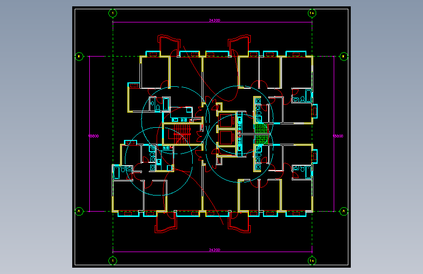 公寓楼层建筑施工图纸(8)