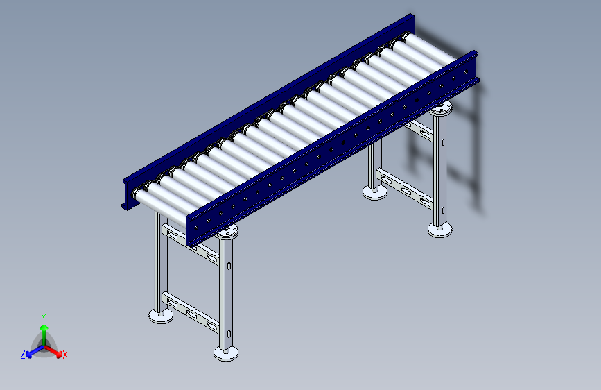 G039352-Solidworks+2016中的滚筒输送机带有.STL文件=输送机