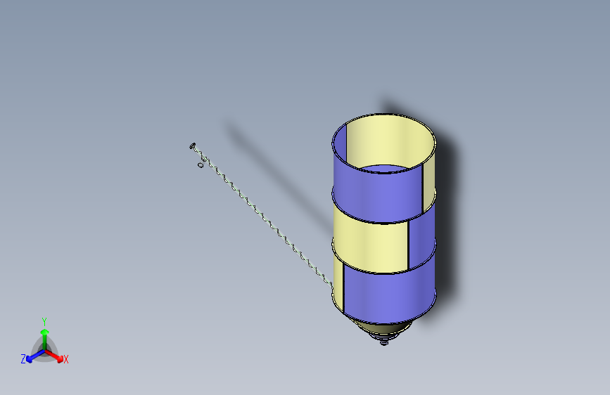 G039359-Solidworks中的螺旋输送机水泥筒仓=输送机