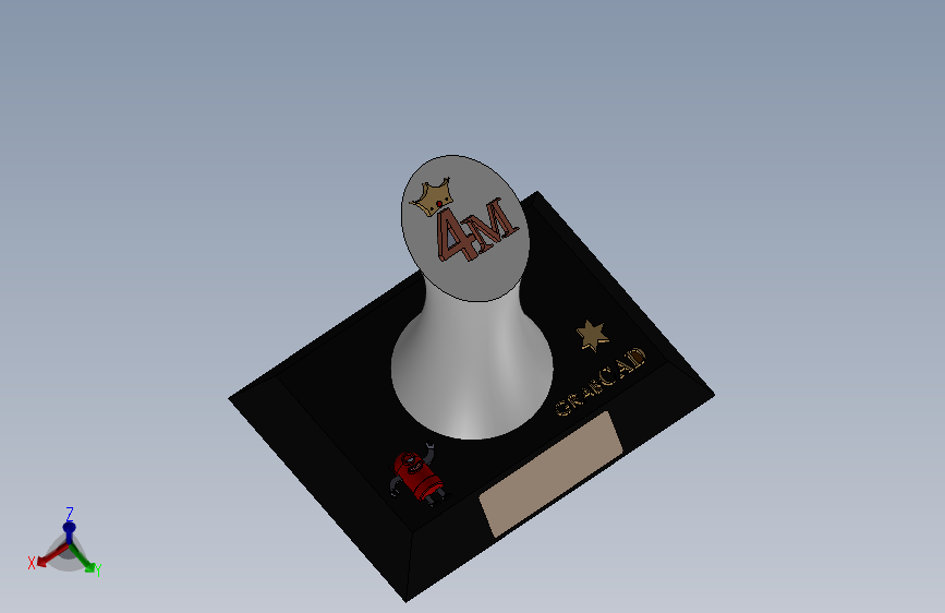 3D可打印4 百万会员挑战奖杯