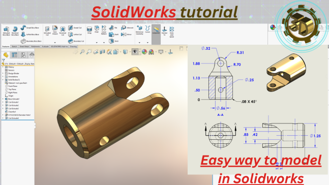 ⚡ 双万向节3D建模教程 _ 初学者的分步SolidWorks指南