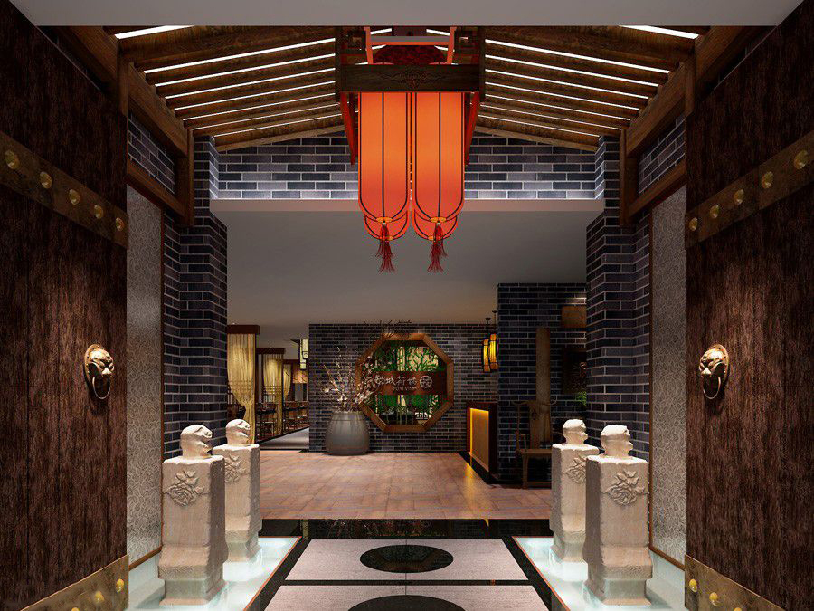 03--中式餐饮店 CAD+3D模型+效果图