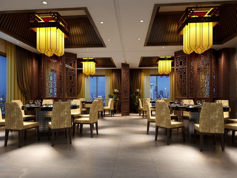 03--中式餐饮店 CAD+3D模型+效果图