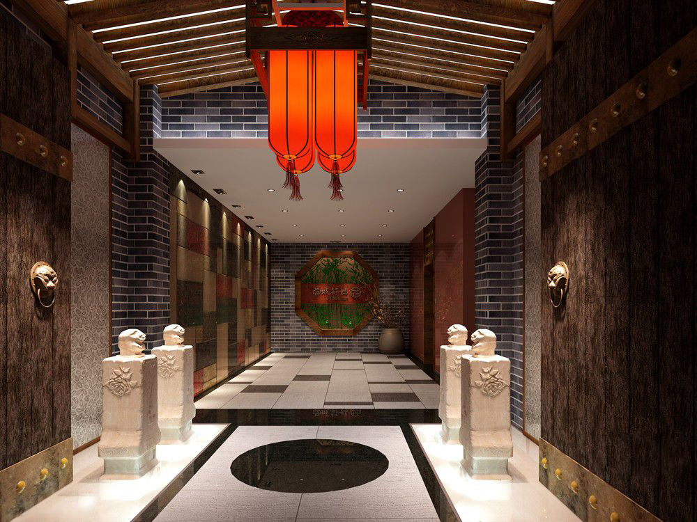 03--中式餐饮店 CAD+3D模型+效果图