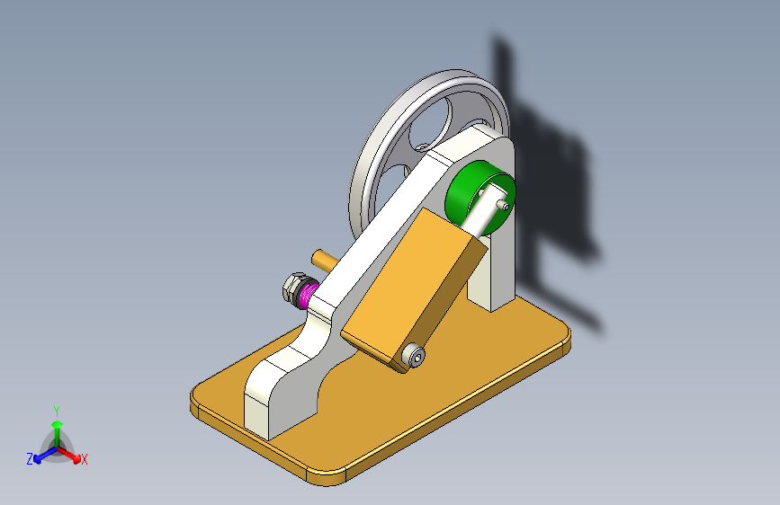 G052322-30度单缸往复式蒸汽机 (1)=发动机引擎