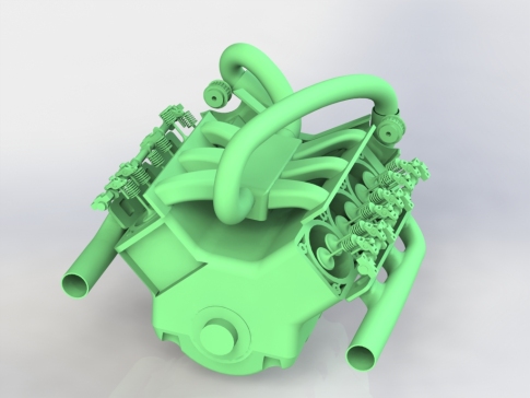 G052469-IC发动机设计-Solidwoks -3D CAD型号带组装=发动机引擎