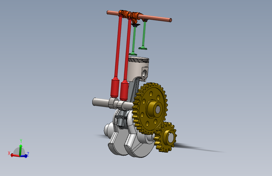 G052619-SolidWorks 6中的单缸发动机=发动机引擎
