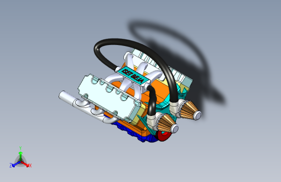 G052624-Solidworks中的V6发动机=发动机引擎