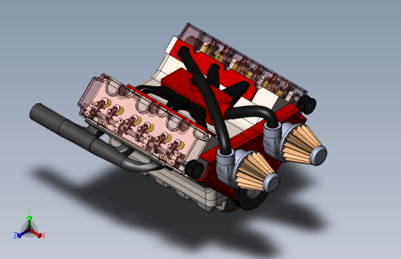 G052909-V6涡轮发动机，带完整运动=发动机引擎