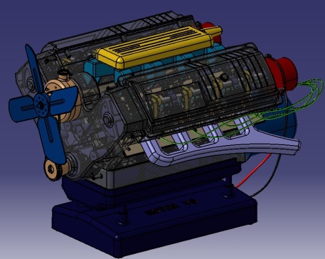 G052988-V8发动机玩具模型，使用Catia V5=发动机引擎