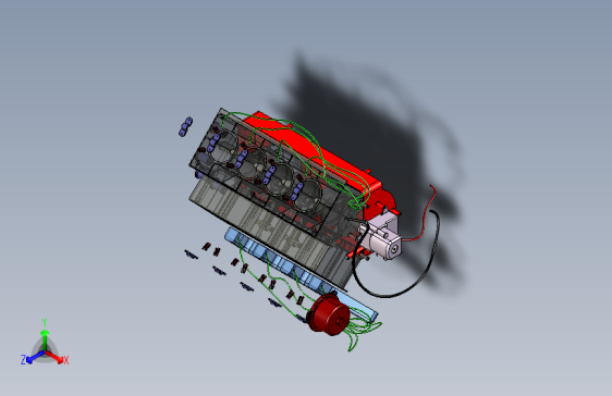 G052989-V8发动机玩具模型=发动机引擎