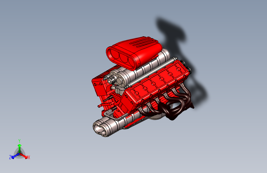 G053011-V12 发动机=发动机引擎 主视图