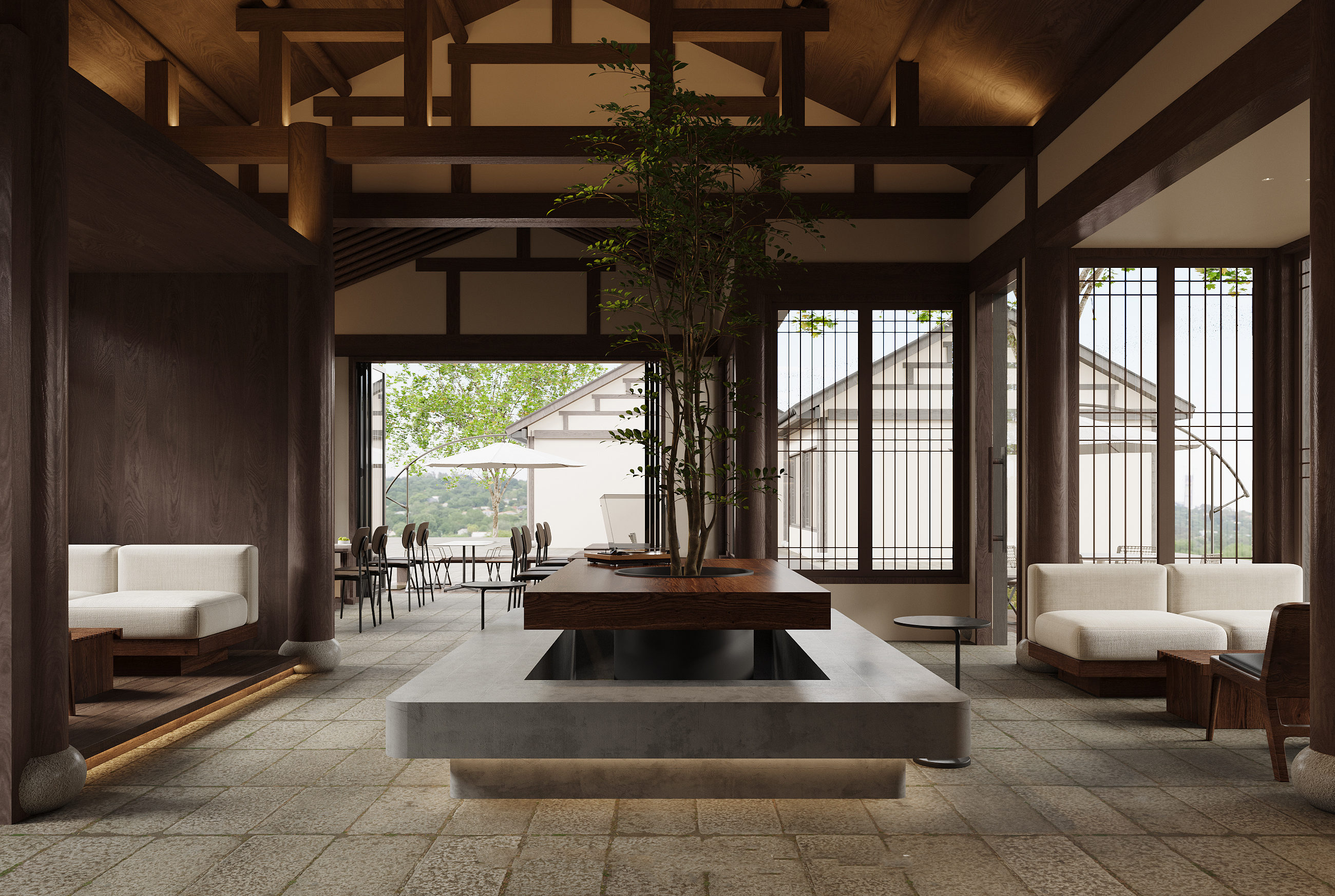 咖啡店效果图施工图