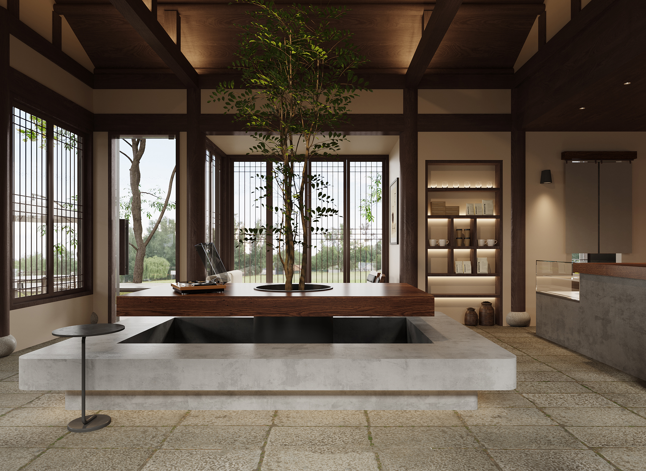 咖啡店效果图施工图