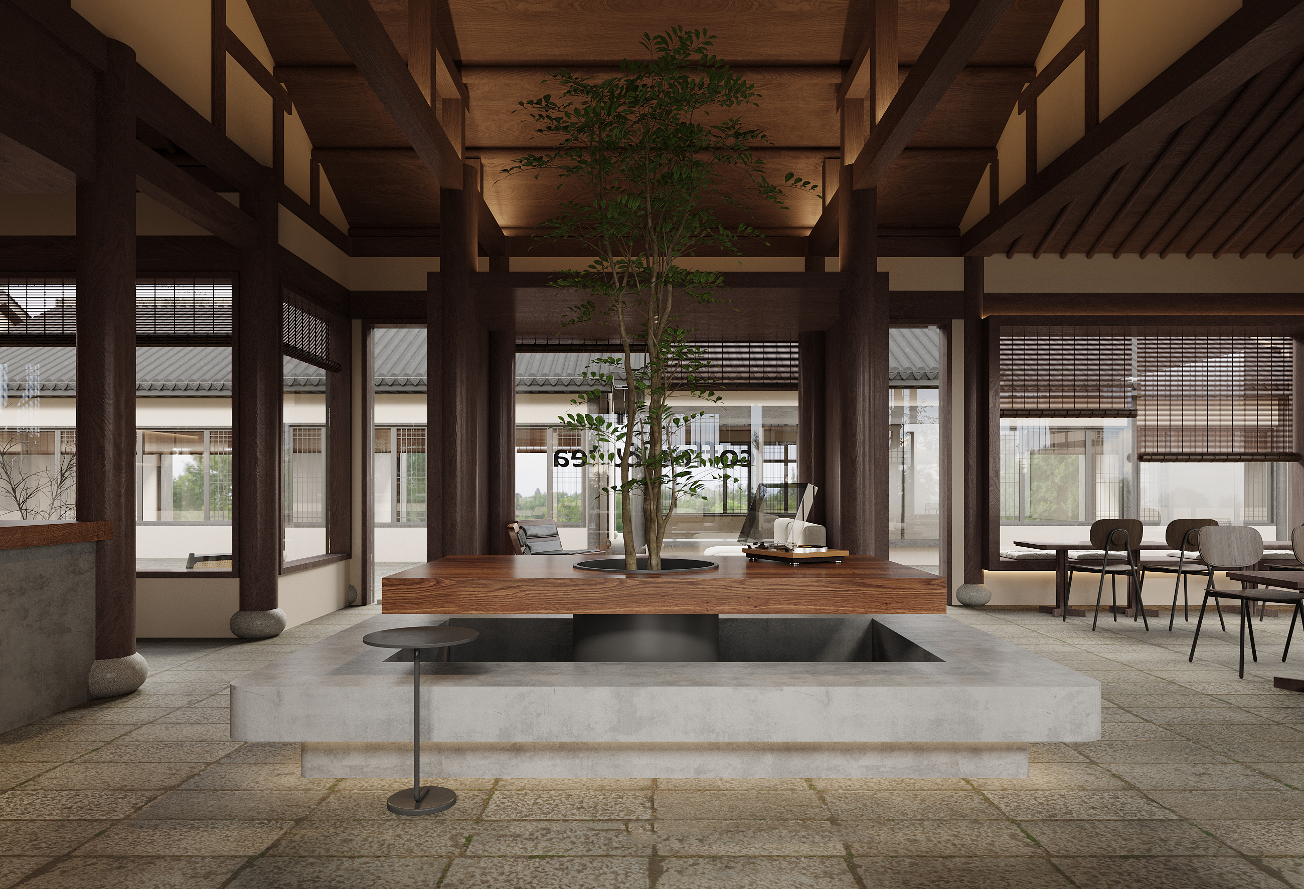 咖啡店效果图施工图