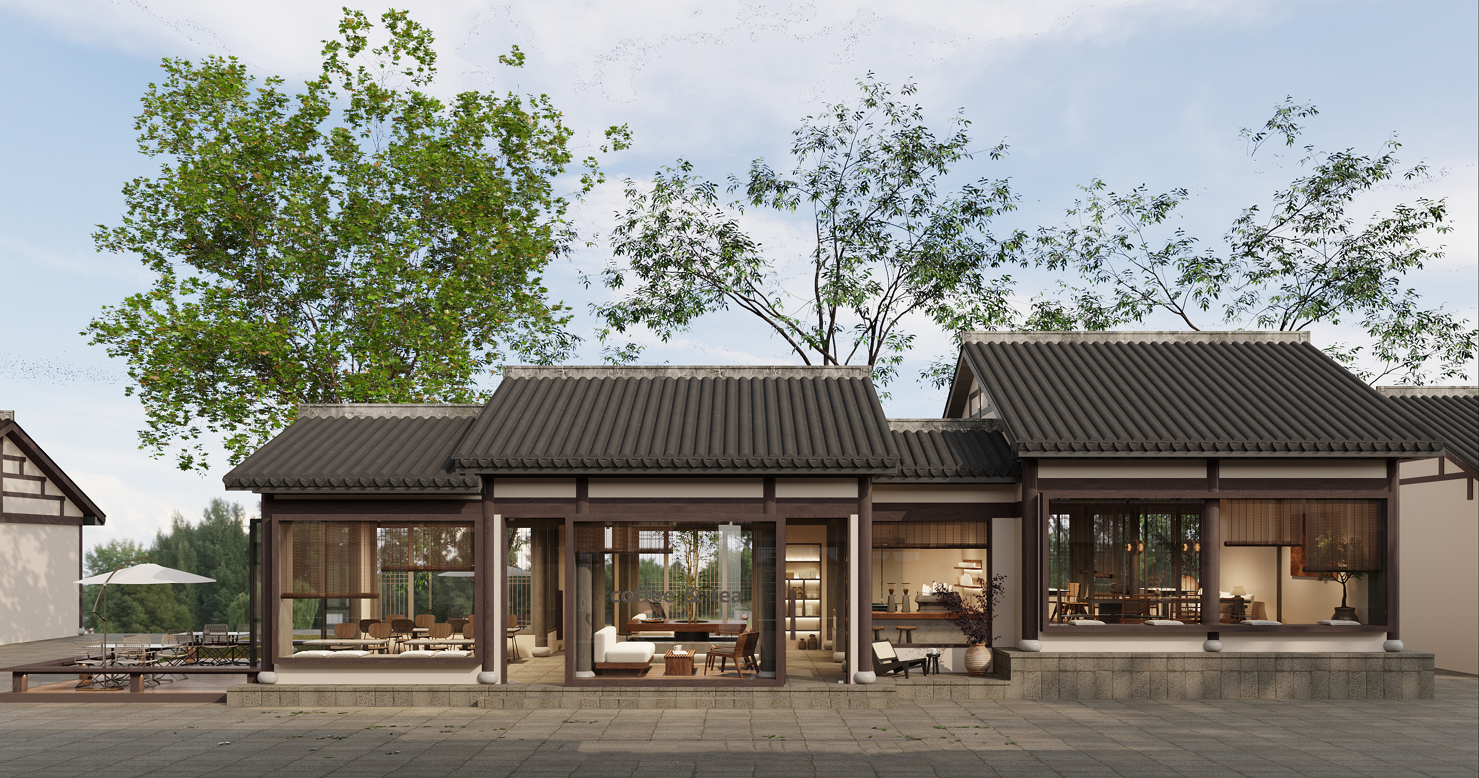 咖啡店效果图施工图