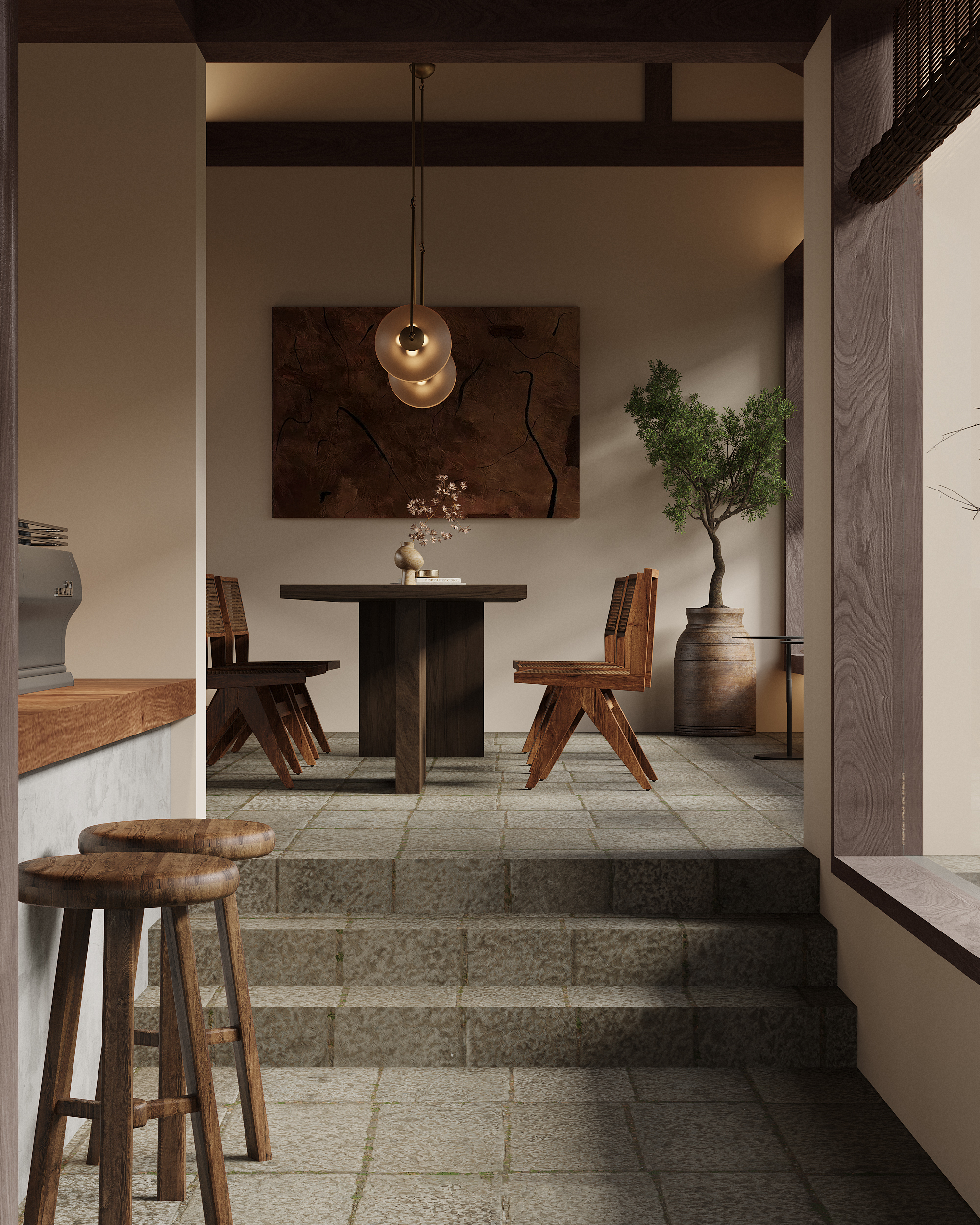 咖啡店效果图施工图