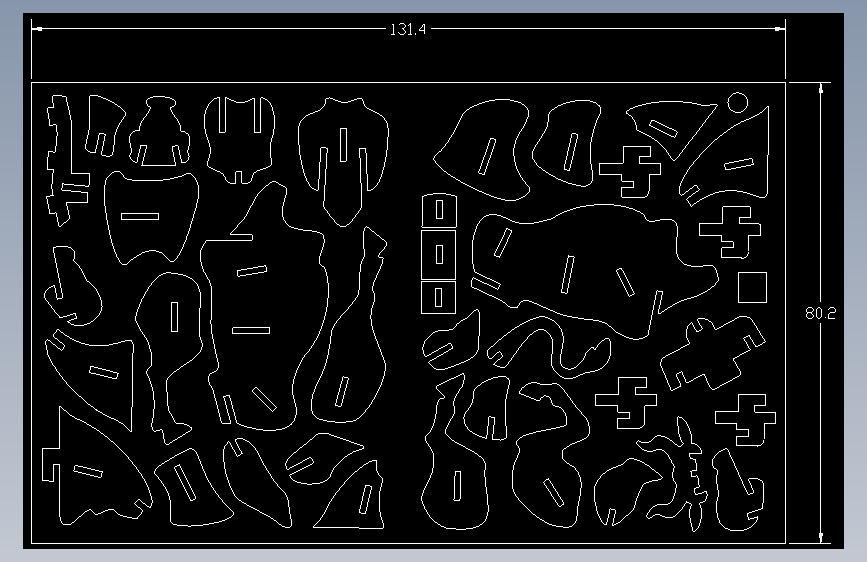 生肖牛激光切割立体拼图图纸 cad dxf格式