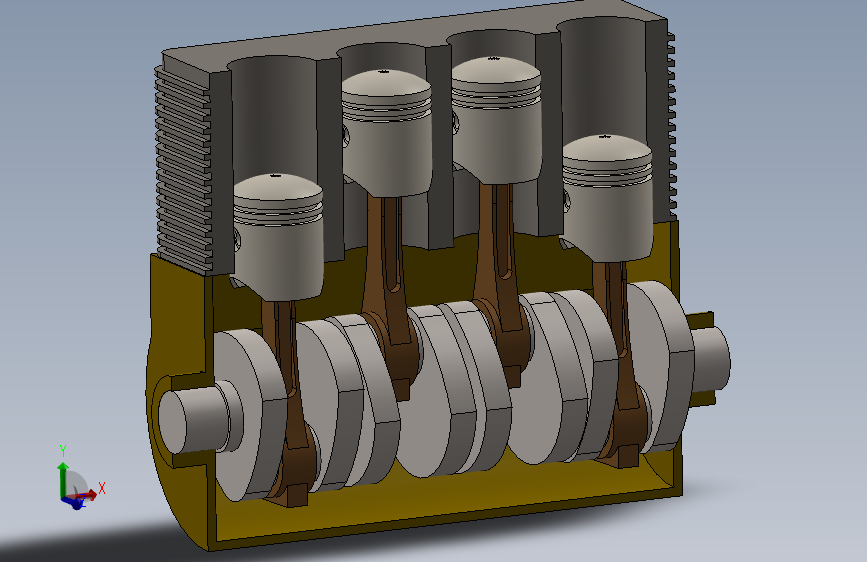 G053841-活塞发动机，玩具发动机，发动机，教育，Solidworks，电机=发动机引擎