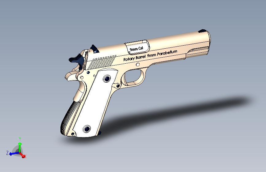 0032-使用旋转闭锁枪管的+9+毫米柯尔特+1911+手枪+9mm-colt-1911=仅限虚拟游戏设计，不可制作实物，否则后果自负