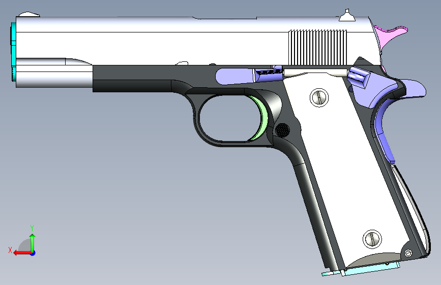 0036-柯尔特+M1911A1+Cal.+.45+ACP=仅限虚拟游戏设计,不可制作实物,否则后果自负 背面视图