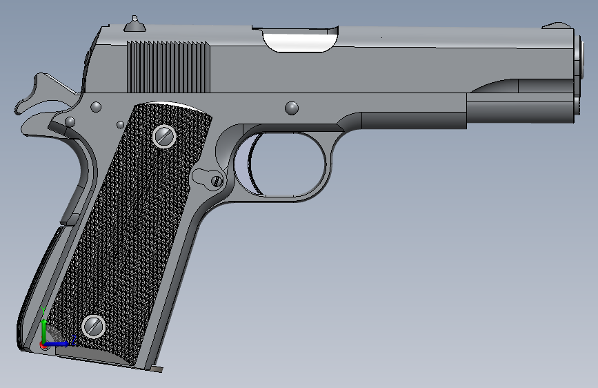 0066-Colt+.45+Automatic+1911A1+Redux+第二版=仅限虚拟游戏设计,不可制作实物,否则后果自负 左侧视图
