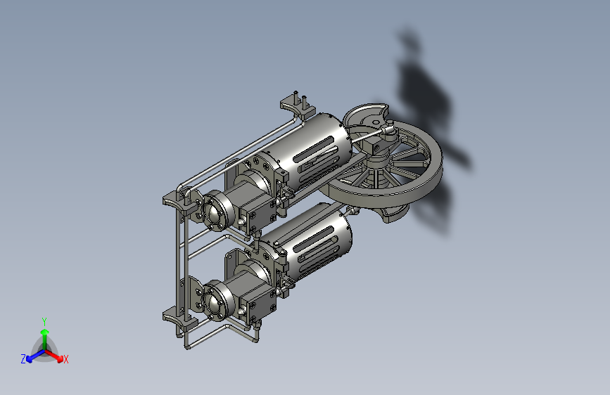 G054510-双横式蒸汽机 (3)=发动机引擎
