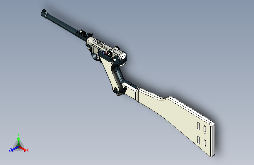 0194-Luger+P08+Lange=仅限虚拟游戏设计,不可制作实物,否则后果自负 主视图