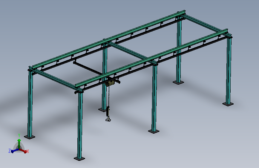 钢结构含电葫芦--1342226-50_SOLIDWORKS 2020_模型图纸下载 – 懒石网