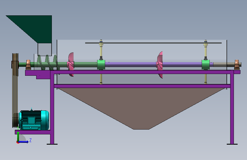 番茄打浆机sw18可链接+cad+说明书) 左侧视图