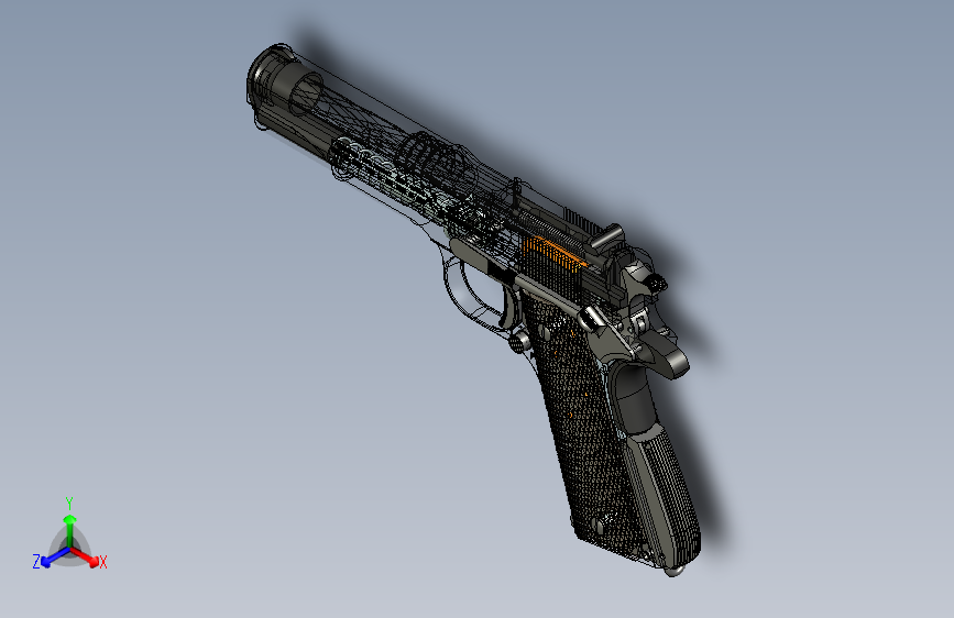 0257-柯尔特M1911A1式11.43mm自动手枪UG设计=仅限虚拟游戏设计，不可制作实物，否则后果自负