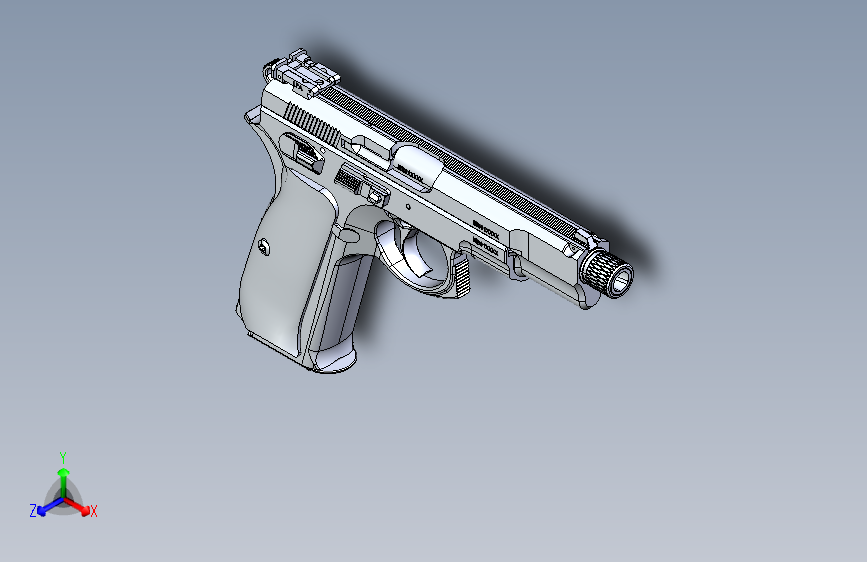 0374-CZ-85手枪=仅限虚拟游戏设计，不可制作实物，否则后果自负