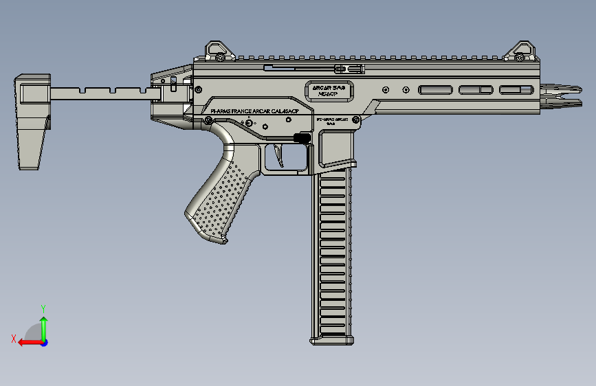 0416-ARCAR SMG STANDARD V2=仅限虚拟游戏设计,不可制作实物,否则后果自负 背面视图