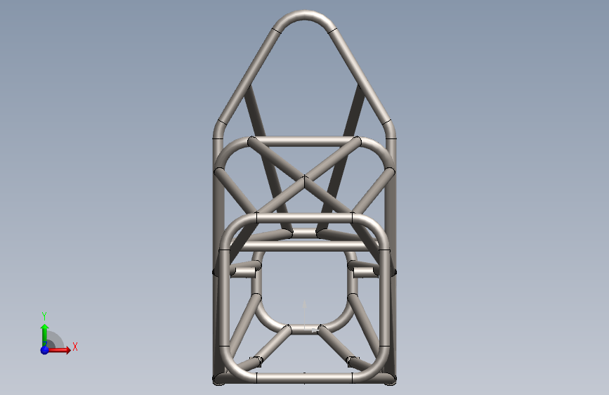 G055396-FSAE底盘18=车架底盘悬架悬挂 正面视图