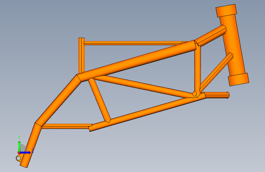 G055437-KTM DUKE390 底盘=车架底盘悬架悬挂 左侧视图