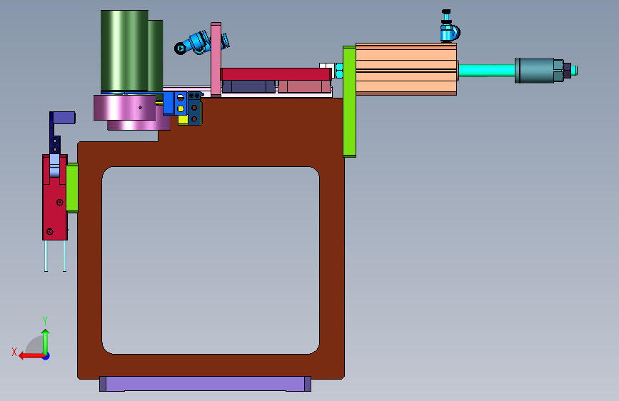 2018SOLIDWORKS0400Z 刷顺编织工位 背面视图