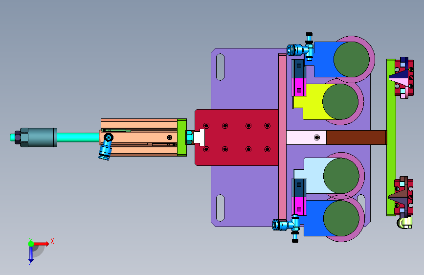 2018SOLIDWORKS0400Z 刷顺编织工位 俯视图