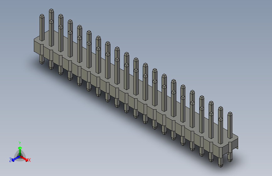 2.54 mm DUPONT MALE PIN HEADER, IO, 2X20, RPi4ModelB