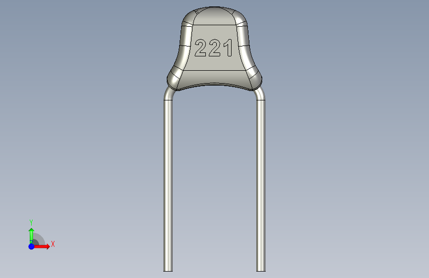 220pF MLCC Ceramic Capacitor 正面视图