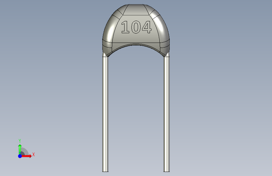 Capacitor Ceramic 104 100nf 正面视图