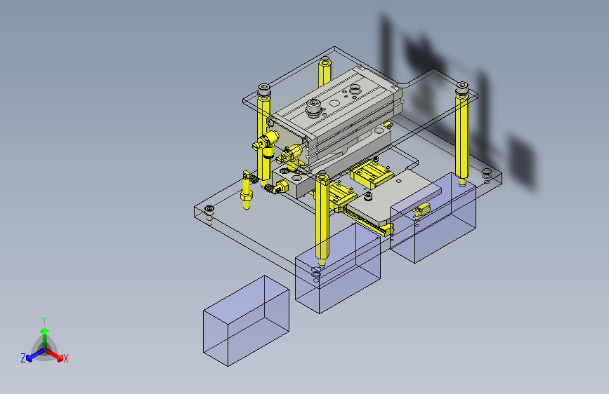 一款按压机构3D图模型