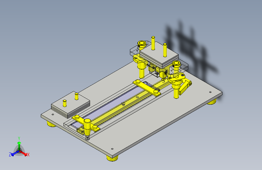 一款薄片切割测试夹具3D图模型