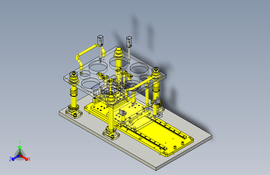 一款孔槽深度检测夹具3D图模型