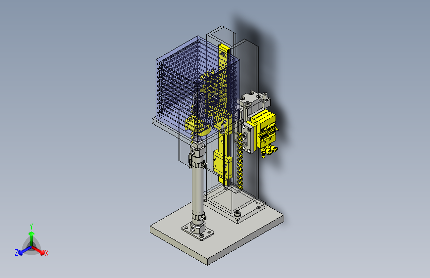 一款气缸步进进给机构3D模型