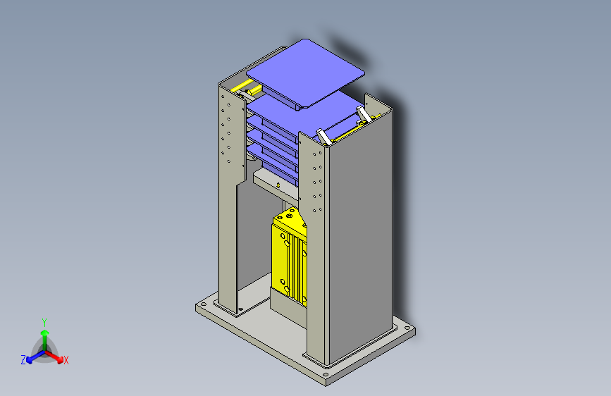 一款气缸层叠机构3D模型